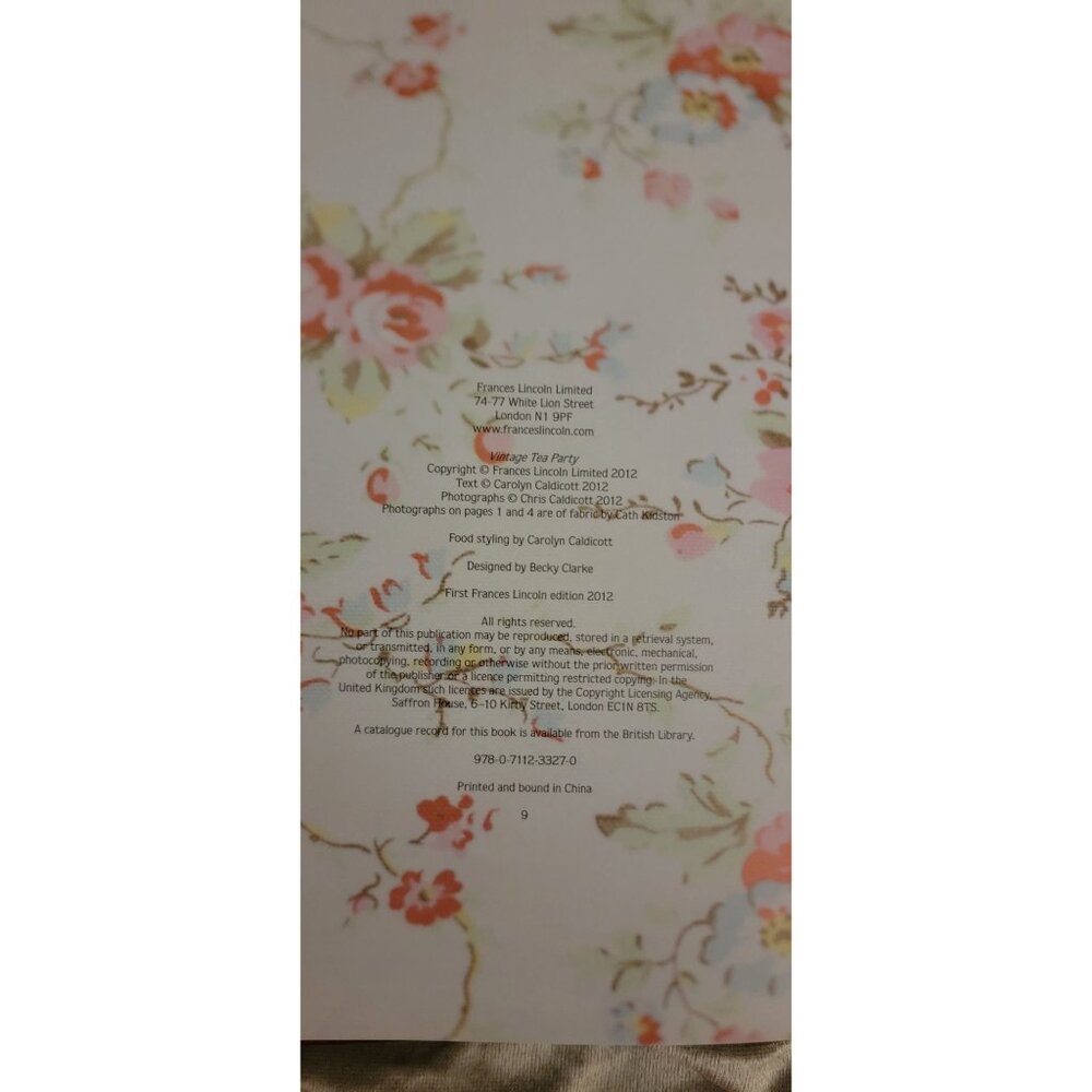 Vintage Tea Party Cookbook Hardcover | Carolyn Caldicott | Frances Lincoln | Tea - Picture 7 of 15